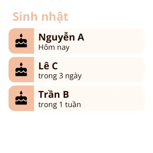 Widget Miracal: Sinh nhật (nhỏ)
