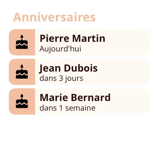 Widget Miracal: Anniversaires (petit)
