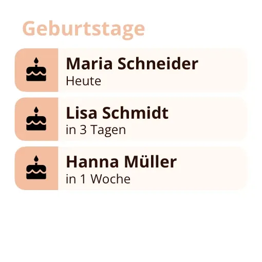 Miracal-Widget: Geburtstage (klein)