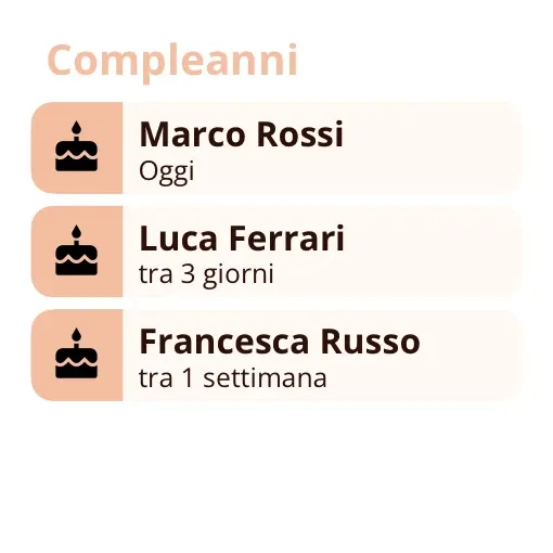 Widget di Miracal: Compleanni (piccolo)