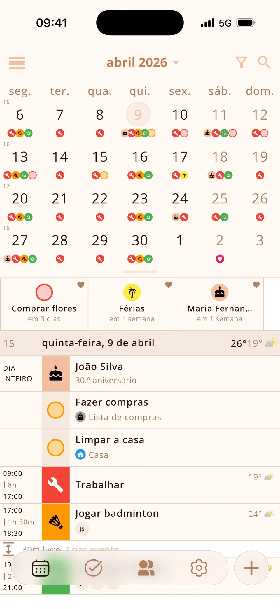 Seu 2027 em um só app de calendário