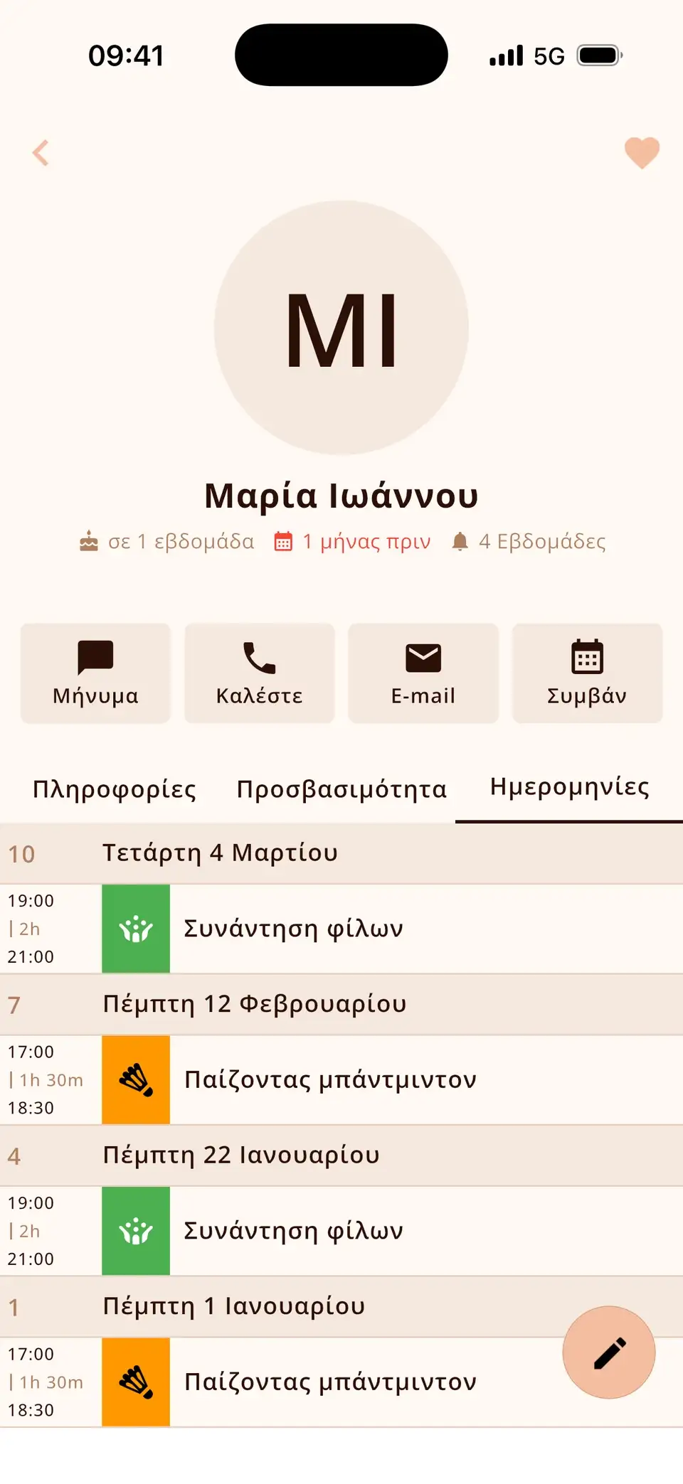 Επαφή στο Miracal με την τελευταία συνάντηση και όλα τα κοινά γεγονότα