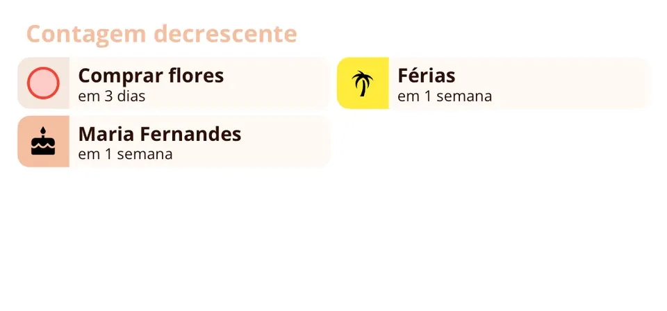Widget do Miracal: Contagem decrescente (médio)