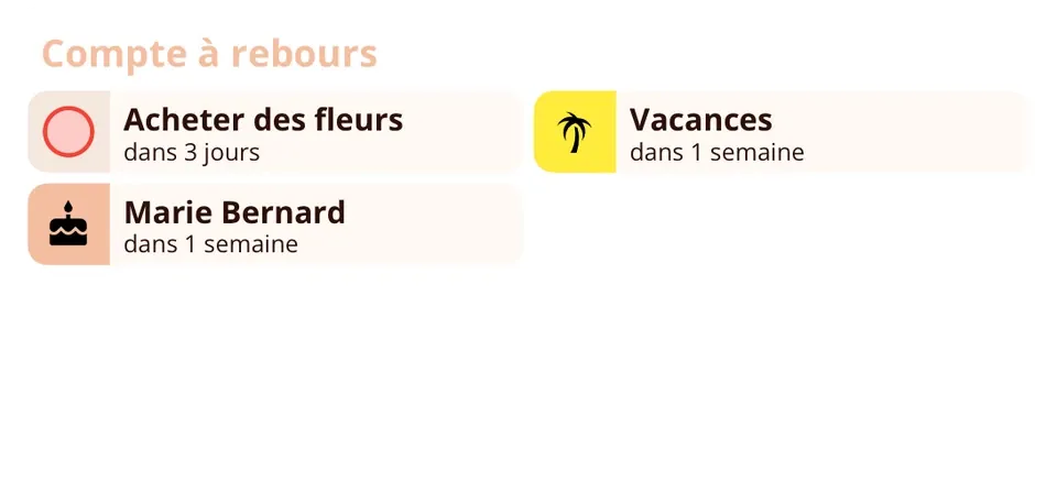 Widget Miracal: Compte à rebours (moyen)