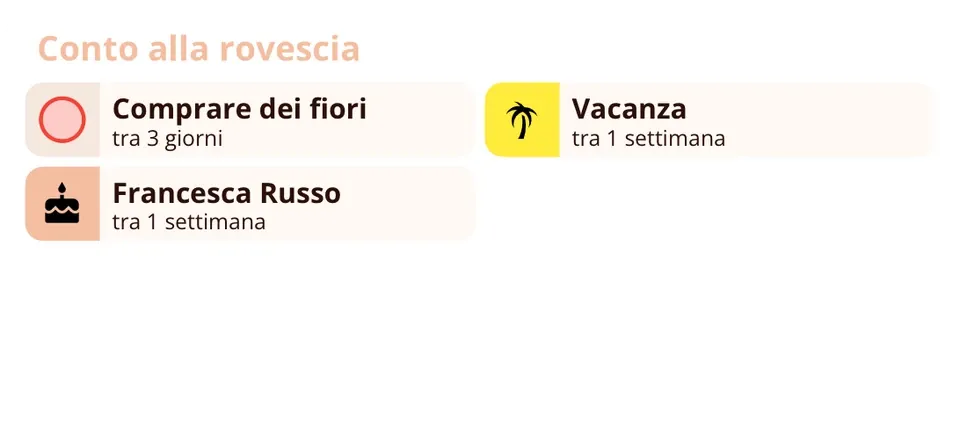 Widget di Miracal: Conto alla rovescia (medio)