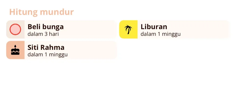 Widget Miracal: Hitung mundur (sedang)