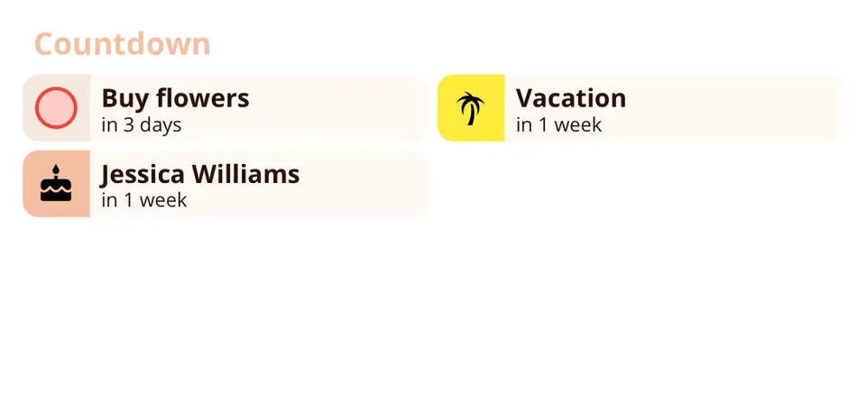 Miracal widget: Countdown (medium)
