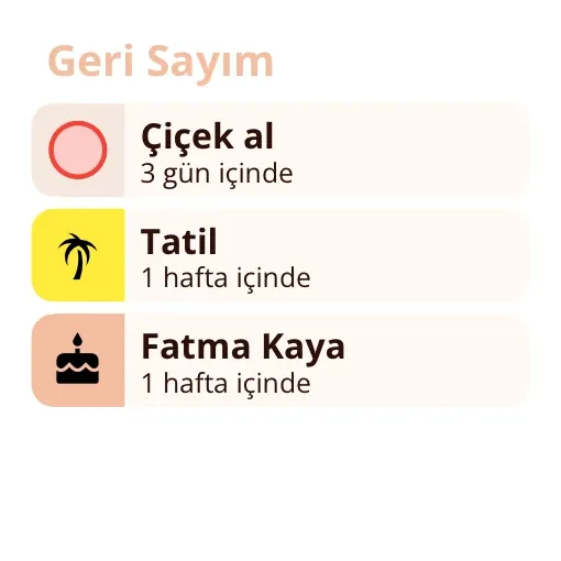 Miracal widget’ı: Geri Sayım (küçük)