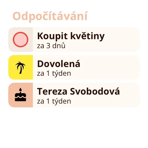 Widget Miracal: Odpočítávání (malý)