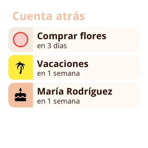 Widget de Miracal: Cuenta atrás (pequeño)