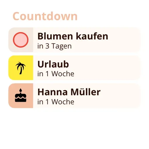 Miracal-Widget: Countdown (klein)