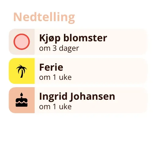 Miracal-widget: Nedtelling (liten)