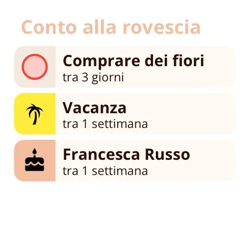 Widget di Miracal: Conto alla rovescia (piccolo)