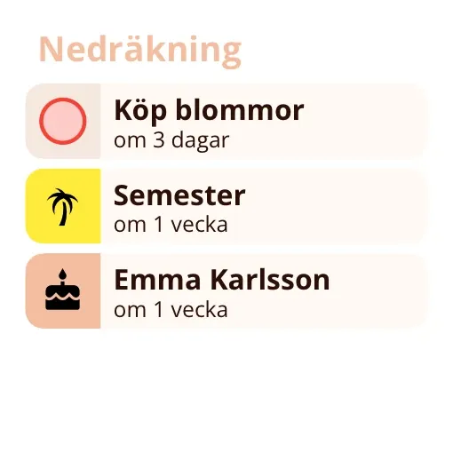 Miracal-widget: Nedräkning (liten)