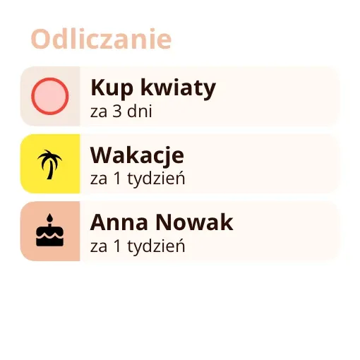 Widżet Miracal: Odliczanie (mały)