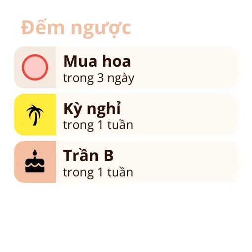 Widget Miracal: Đếm ngược (nhỏ)
