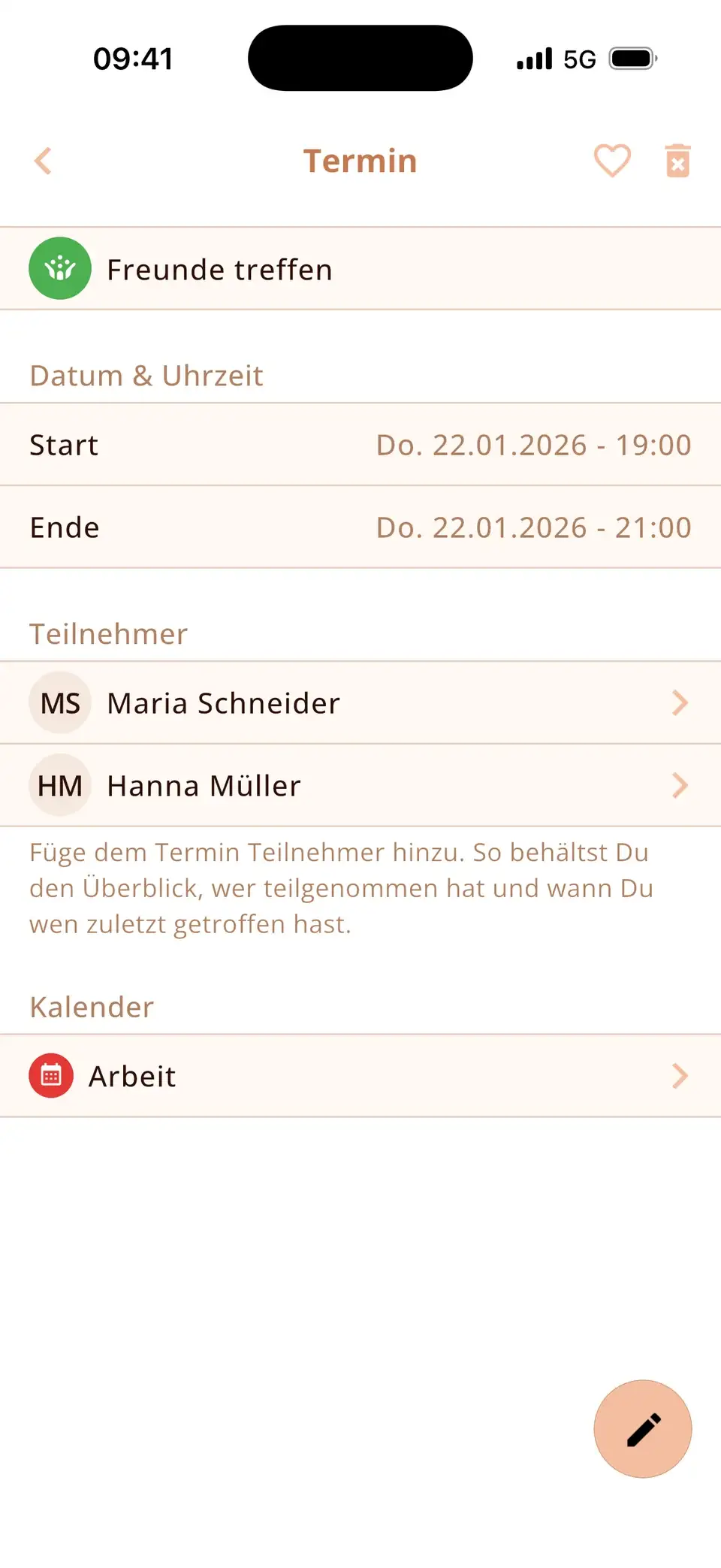 Termin in Miracal mit zwei Freunden als Teilnehmer