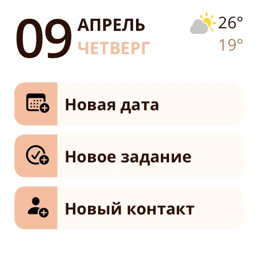 Виджет Miracal: Быстрое добавление (маленький)