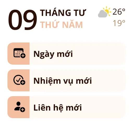 Widget Miracal: Thêm nhanh (nhỏ)