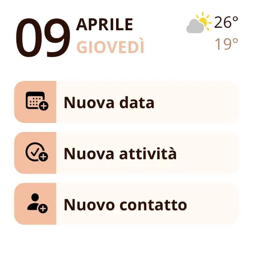 Widget di Miracal: Aggiunta rapida (piccolo)
