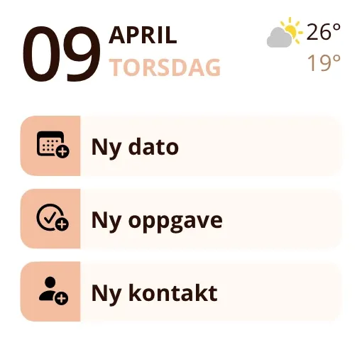 Miracal-widget: Legg til raskt (liten)
