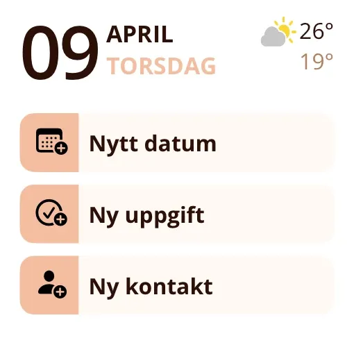 Miracal-widget: Lägg till snabbt (liten)