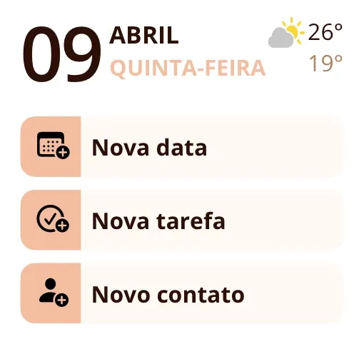Widget do Miracal: Adição rápida (pequeno)