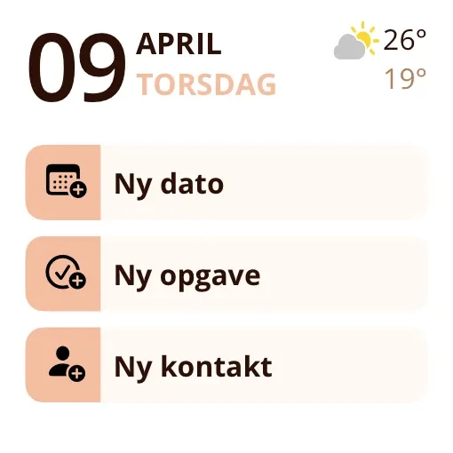 Miracal-widget: Hurtig tilføjelse (lille)