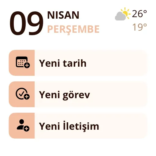 Miracal widget’ı: Hızlı Ekle (küçük)