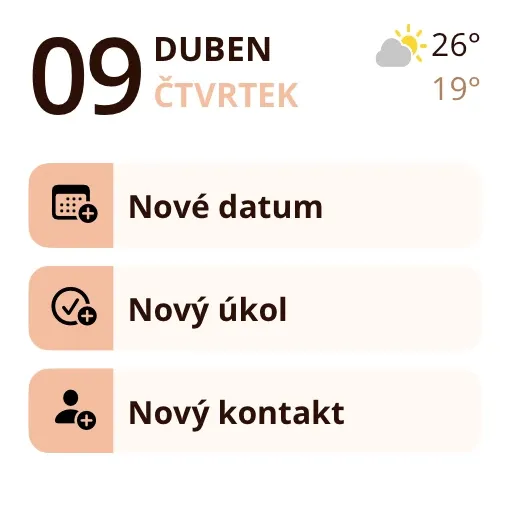 Widget Miracal: Rychlé přidání (malý)