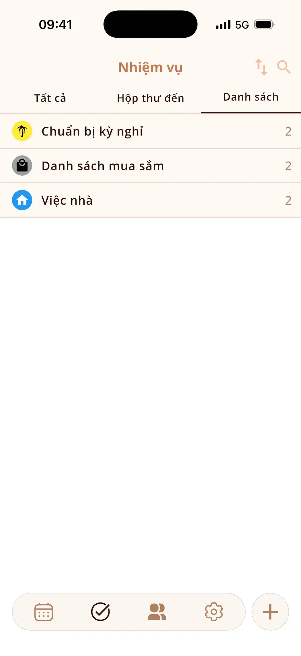 Danh sách việc cần làm trong Miracal