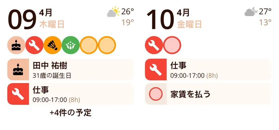 Miracalのウィジェット：今日と明日（中）