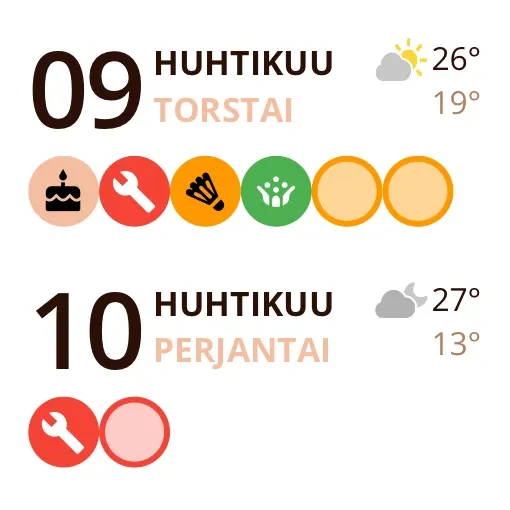Miracal-widget: Tänään ja huomenna (pieni)